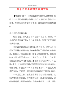 半个月的总结报告范例大全