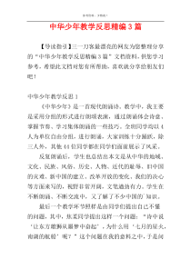 中华少年教学反思精编3篇