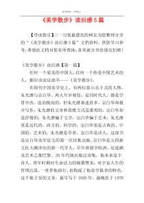 《美学散步》读后感5篇