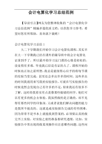 会计电算化学习总结范例