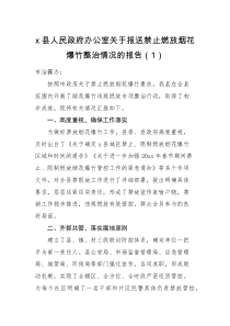 调研报告5篇禁止燃放烟花爆竹整治情况报告范文5篇含城管局公安局等工作汇报总结调研视察报告