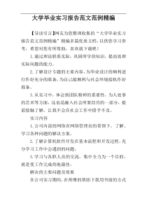 大学毕业实习报告范文范例精编