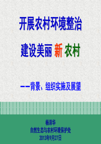 开展农村环境整治、建设美丽新农村-供XXXX年培训用