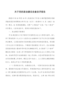 总结报告关于党的政治建设自查自评报告