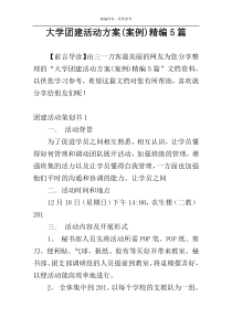 大学团建活动方案(案例)精编5篇