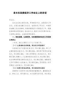 2022年县长在县委经济工作会议上的讲话