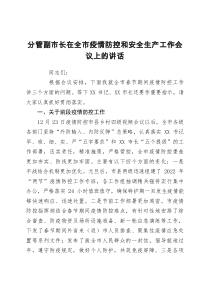 分管副市长在全市疫情防控和安全生产工作会议上的讲话