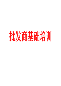 批发商培训（PPT 51页）