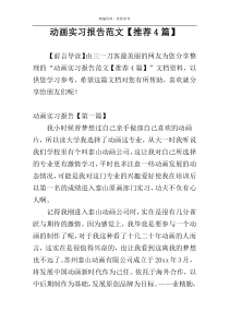 动画实习报告范文【推荐4篇】