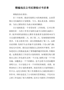 精编违反公司纪律检讨书多章