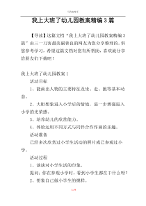 我上大班了幼儿园教案精编3篇