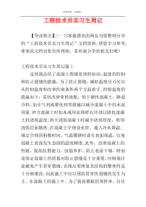 工程技术员实习生周记