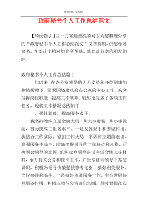 政府秘书个人工作总结范文