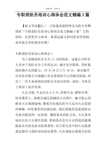 专职消防员培训心得体会范文精编3篇