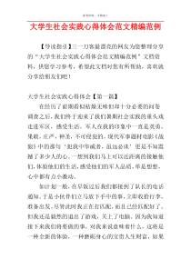 大学生社会实践心得体会范文精编范例