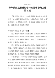 青年教师成长感悟学习心得体会范文通用5篇