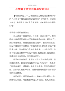 小学骨干教师自我鉴定如何写