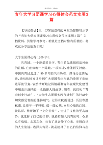 青年大学习团课学习心得体会范文实用3篇