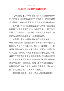 [500字]美丽的新疆作文