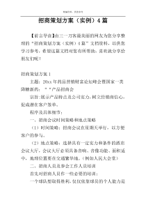 招商策划方案（实例）4篇