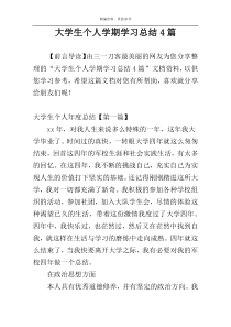 大学生个人学期学习总结4篇