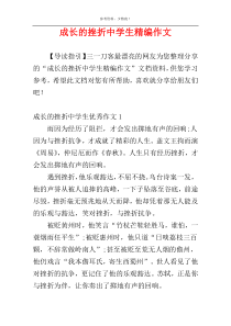 成长的挫折中学生精编作文