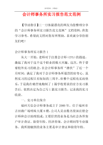 会计师事务所实习报告范文范例