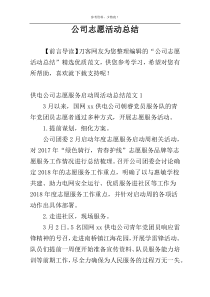 公司志愿活动总结