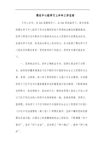 理论中心组学习上半年工作总结