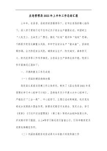 应急管理局2022年上半年工作总结汇报