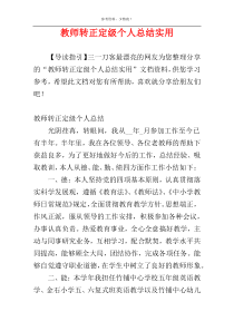 教师转正定级个人总结实用