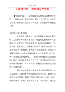 工程师业务工作总结范文报告