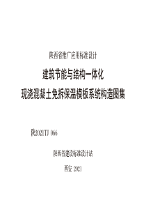 陕2021TJ 066 建筑节能与结构一体化 现浇混凝土免拆保温模板系统构造图集