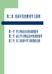 第二章培训开发的教育学习原理