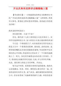 开业庆典欢迎辞讲话稿精编2篇