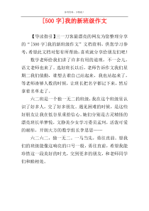 [500字]我的新班级作文