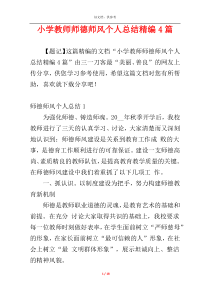 小学教师师德师风个人总结精编4篇