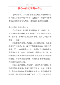 我心中的文学高中作文