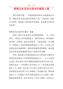 销售业务员的自我评价精选4篇