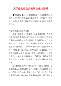 大学生的社会实践活动总结范例