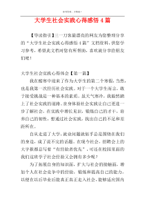 大学生社会实践心得感悟4篇