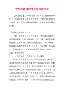 大学思政课教师工作总结范文