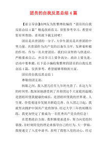 团员的自我反思总结4篇