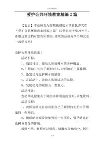 爱护公共环境教案精编2篇