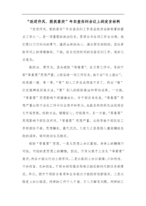 改进作风狠抓落实年自查自纠会议上的发言材料