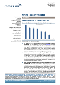 瑞士信贷XXXX年中国地产行业投资策略