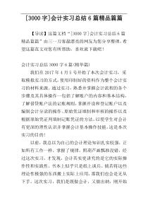 [3000字]会计实习总结6篇精品篇篇