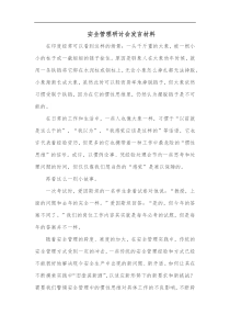 安全管理研讨会发言材料