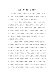 关于两个确立研讨发言