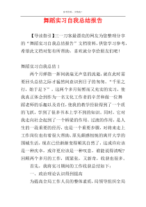 舞蹈实习自我总结报告